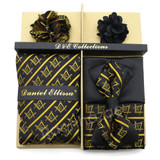 MASONIC FREEMASON GOLD COMPASS HANDKERCHIEF NECKTIE 2PIN FLOWER SET W/ RING G1
