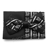 MASONIC FREEMASON SILVER COMPASS HANDKERCHIEF NECKTIE 2PIN FLOWER SET W/ RING