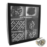 MASONIC FREEMASON SILVER COMPASS HANDKERCHIEF NECKTIE 2PIN FLOWER SET W/ RING