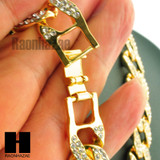 Hip Hop Mens 14k Gold Finish 16mm 30", 36" Cuban Link Chain Bracelet