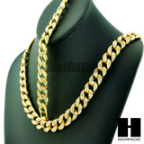Hip Hop Mens 14k Gold Finish 16mm 30", 36" Cuban Link Chain Bracelet