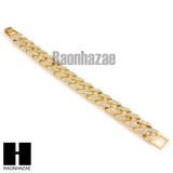 Hip Hop Mens 14k Gold Finish 16mm 30", 36" Cuban Link Chain Bracelet