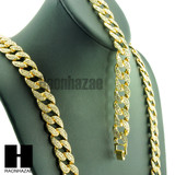 Hip Hop Mens 14k Gold Finish 16mm 30", 36" Cuban Link Chain Bracelet