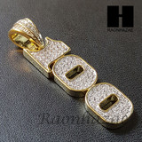 Lab Diamond 14K Gold PT 100 emoji Pendant w/ 4mm Cuban Chain B09G