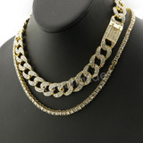Hip Hop Quavo MEDUSA Miami Cuban Choker Tennis Chain Necklace L10