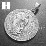 316L Stainless steel Silver Bling Guadalupe w/ 5mm Cuban Chain SG4 316L Stainless steel Silver Bling Guadalupe w/ 5mm Cuban Chain SG4