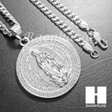 316L Stainless steel Silver Bling Guadalupe w/ 5mm Cuban Chain SG4 316L Stainless steel Silver Bling Guadalupe w/ 5mm Cuban Chain SG4