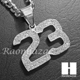 316L Stainless steel Silver Bling Number 23 w/ 5mm Cuban Chain SG5 316L Stainless steel Silver Bling Number 23 w/ 5mm Cuban Chain SG5