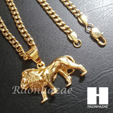 316L Stainless steel Gold King Lion w/ 5mm Cuban Chain SG06 316L Stainless steel Gold King Lion w/ 5mm Cuban Chain SG06