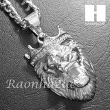 316L Stainless steel Silver King Lion w/ 5mm Cuban Chain S23 316L Stainless steel Silver King Lion w/ 5mm Cuban Chain S23