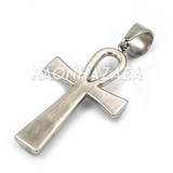 Hip Hop Stainless Steel Solid Egyptian Ankh Pendant W Cuban Chain.