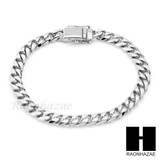 Stainless Steel White Gold Heavy 7mm Miami Cuban Link Chain Necklace Bracelet 2