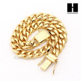 Stainless steel Gold Finish Heavy 10mm Miami Cuban Link Chain Necklace Bracelet3