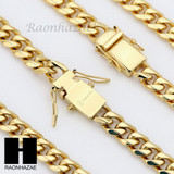 Stainless steel Gold Finish Heavy 10mm Miami Cuban Link Chain Necklace Bracelet3