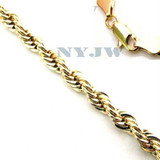 NEW MEN'S 5mm, 8" 14k YELLOW GOLD PT ROPE BRACELET