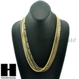 HIP HOP 4 CHAINS SET ROPE, CUBAN, HERRINGBONE & FIGARO 5mm NECKLACE CHAIN SET