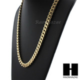 Hip Hop Men 14k Gold Finish Heavy Cuban Link Chain / Bracelet 9" 24" 30" 36" Set