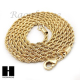 HIP HOP 14K GOLD PT 4 CHAINS ROPE, BOX, 30" CUBAN LINK NECKLACE CHAIN SET GN158G