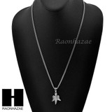 MENS STAINLESS STEEL MINI ANGEL CZ PENDANT 24" CUBAN NECKLACE SET NP006