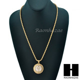MENS STAINLESS STEEL ANKH CROSS MEDALLION PENDANT 24" ROPE CHAIN NECKLACE NP013