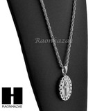 MENS STAINLESS STEEL ANKH CROSS MEDALLION PENDANT 24" ROPE CHAIN NECKLACE NP014