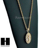 MENS STAINLESS STEEL ANKH CROSS MEDALLION PENDANT 24" ROPE CHAIN NECKLACE NP014