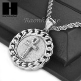 MENS STAINLESS STEEL ANKH CROSS MEDALLION PENDANT 24" ROPE CHAIN NECKLACE NP014