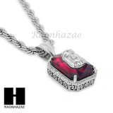 STAINLESS STEEL RUBY JESUS FACE PENDANT 24" ROPE CHAIN NECKLACE NP024 STAINLESS STEEL RUBY JESUS FACE PENDANT 24" ROPE CHAIN NECKLACE NP024