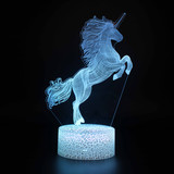 3D Unicorn Lamp LED Night Light Visual Illusion 7 Colours Touch Bedroom Party/Free Shipping