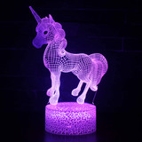 3D Unicorn Lamp LED Night Light Visual Illusion 7 Colours Touch Bedroom Party/Free Shipping
