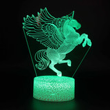 3D Unicorn Lamp LED Night Light Visual Illusion 7 Colours Touch Bedroom Party/Free Shipping