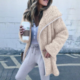Women Warm Soft Zipper Fur Jacket Plush Overcoat Casual Outerwear/Free Shipping