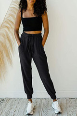 Women's Active Drawstring Joggers Pants Elastic Waist Athletic Trousers with Pockets/Free Shipping