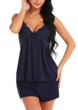 Lingerie Burgundy Satin Lace Camisole Sleepwear/Free Shipping