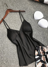Peony Printed V-Neck Silk Camisole  Lingerie Sleepwear Set/Free Shipping