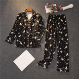 Set 2 Unicorn Print Pocket With Button Sleepwear Pajama For Women/Free Shipping