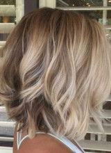 Wigsfox Short Bob Wigs Medium Center Part Wavy Hair/Free Shipping