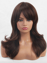 Foxwigs Lace Front Wigs Medium Side Bang Natural Wave Hair Wig/Free Shipping