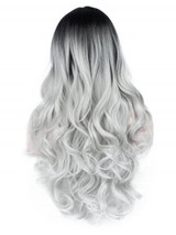 Foxwigs Lace Front Wigs Middle Part Long Ombre Wavy Party Hair Wig/Free Shipping