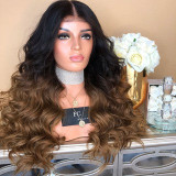 Sexy Natural Curly Lace Front Synthetic Wig Fashion Women Gradient Long Wigs/Free Shipping