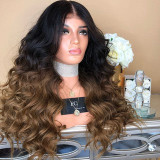 Sexy Natural Curly Lace Front Synthetic Wig Fashion Women Gradient Long Wigs/Free Shipping