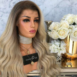 Sexy Natural Curly Lace Front Synthetic Wig Fashion Women Gradient Long Wigs/Free Shipping