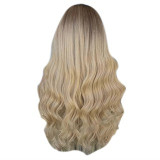 Sexy Natural Curly Lace Front Synthetic Wig Fashion Women Gradient Long Wigs/Free Shipping