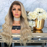 Sexy Natural Curly Lace Front Synthetic Wig Fashion Women Gradient Long Wigs/Free Shipping
