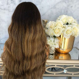 Sexy Natural Curly Lace Front Synthetic Wig Fashion Women Gradient Long Wigs/Free Shipping