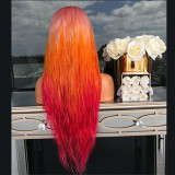 Natural Curly Lace Front Synthetic Wig Fashion Women Rainbow Color Long Wigs/Free Shipping