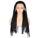 Micro Braided Lace Front Wigs Black Women Long Synthetic Hair Wig Heat Resistant/Free Shipping