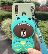 3D Cartoon Zipper Wallet Silicone Cover for Samsung Note 10 Plus, Note 10, S10 Plus, S10,  Note 9, S9 Plus, S9, Note 8, S8 Plus, S8, S7 Edge, S7