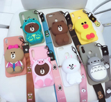 3D Cartoon Zipper Wallet Silicone Cover for Samsung Note 10 Plus, Note 10, S10 Plus, S10,  Note 9, S9 Plus, S9, Note 8, S8 Plus, S8, S7 Edge, S7