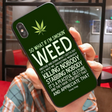 Luxury Weed Case for iPhone 11 Pro Max, 11 Pro, 11, XS Max, XS/X, XR, 8/7 Plus, 8/7, 6S Plus, 6/6s